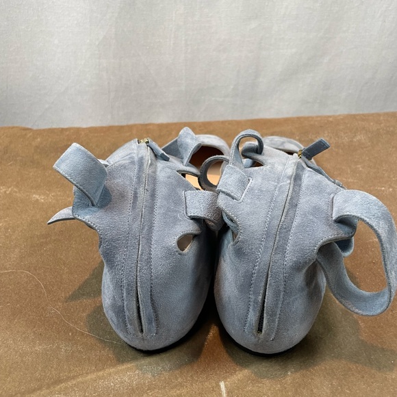VALENTINO Garavani Suede Ankle Wrap Blue Suede Ballet Flats IT 38.5 - Picture 8 of 13